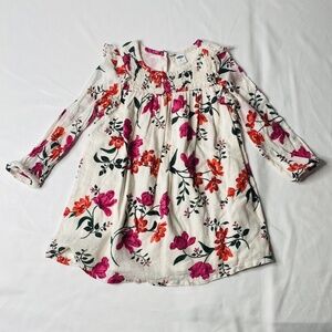 Old Navy Toddler Floral Long Sleeve Peasant Tunic Dress Size 3T